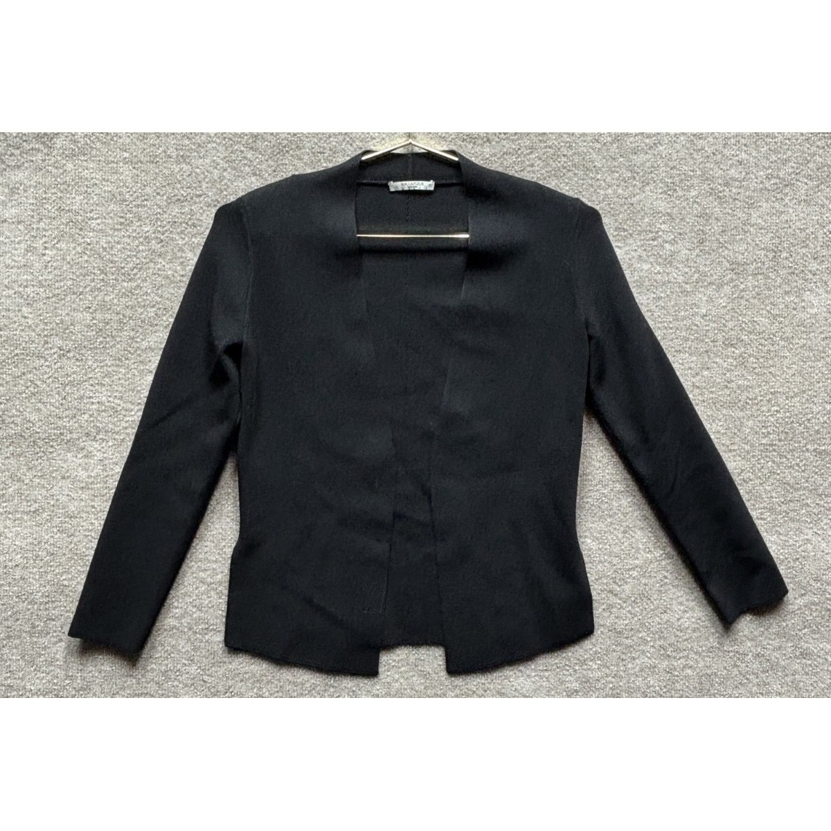 Mm Lafleur Nyc Open Front Knit Women Xs Black Cardigan Sweater Minimalist Cozy